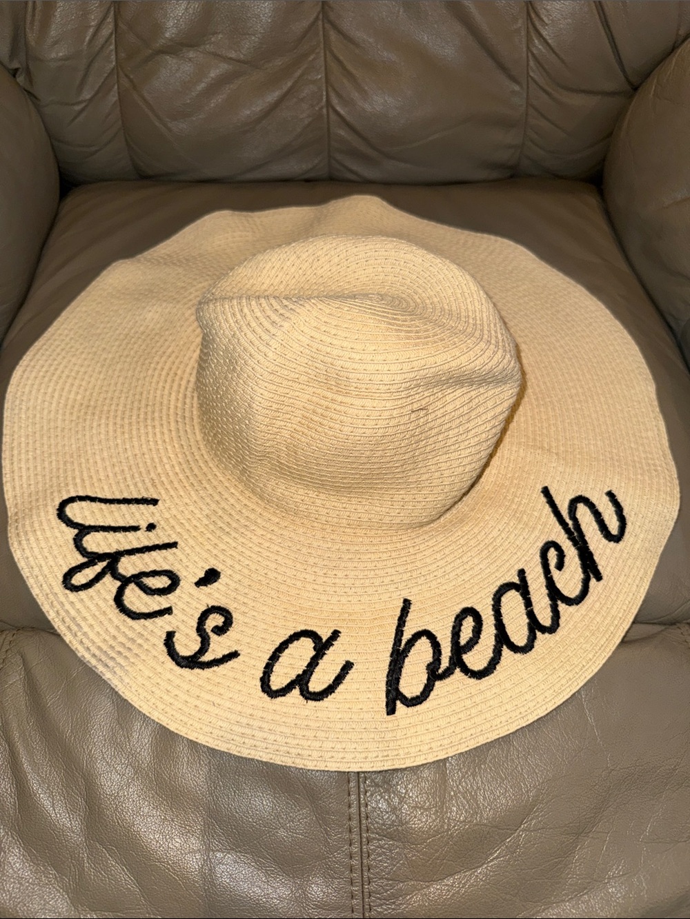 Serra Natural Straw Sun Hat with Black Trim